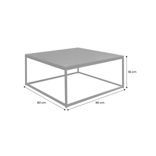 Table Basse. Industrielle. Structure Métal Noir. L 80 X L 80 X H 36cm