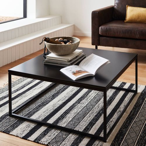Table Basse. Industrielle. Structure Métal Noir. L 80 X L 80 X H 36cm