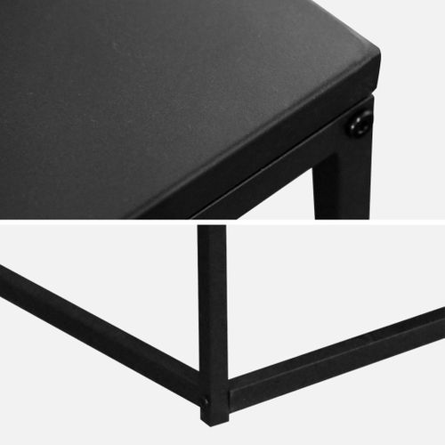 Table Basse. Industrielle. Structure Métal Noir. L 80 X L 80 X H 36cm