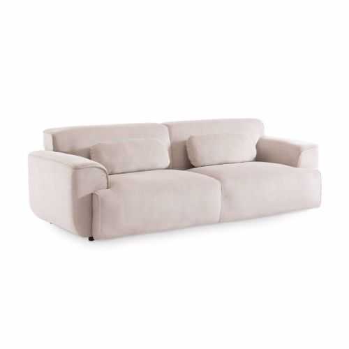 Canapé 3 Places. Tissu Velours Côtelé. 2 Coussins Déhoussables. Wallas L 230 X P 98 X H 73cm