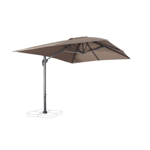 Parasol Déporté Rectangulaire 3x4m - Wimereux - Taupe- Parasol Excentré Inclinable