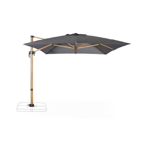 Parasol Déporté Rectangulaire 3x4m Wimereux - Gris