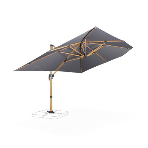Parasol Déporté Rectangulaire 3x4m Wimereux - Gris