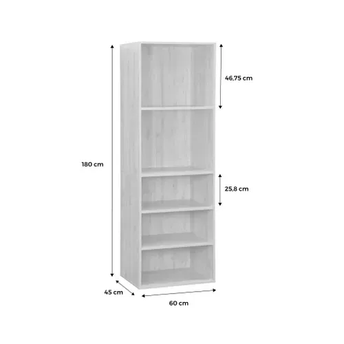 Module Dressing Avec 5 étagères. Blanc. Panneaux Stratifiés
