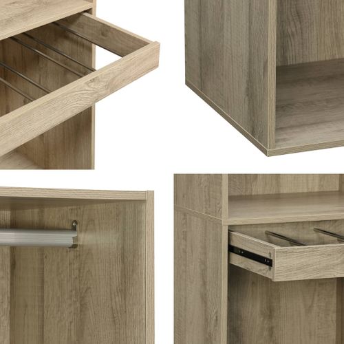 Module Dressing Avec Penderie Et Porte-pantalons. Naturel. Panneaux Stratifiés