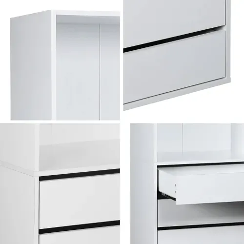 Module Dressing Avec 5 Tiroirs Et 2 étagères. Blanc.  Panneaux Stratifiés