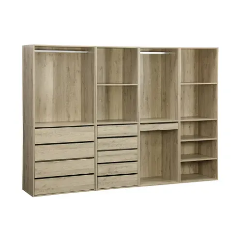 Kit Dressing Modulable Avec 4 Éléments. Naturel. Panneaux Stratifiés