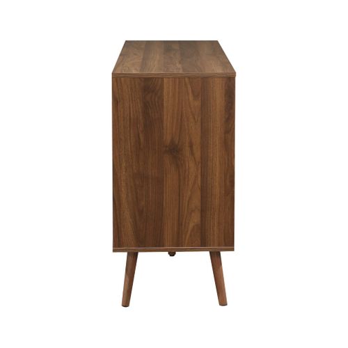 Commode Décor Bois De Noyer. 6 Tiroirs. Pieds En Pin Massif