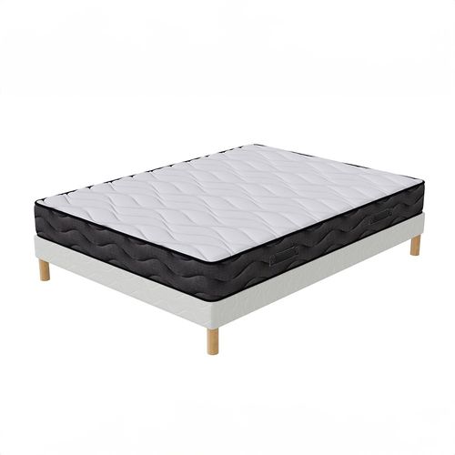 Ensemble Matelas Mousse 3D Respirant et Sommier 140x190 Hauteur 20cm