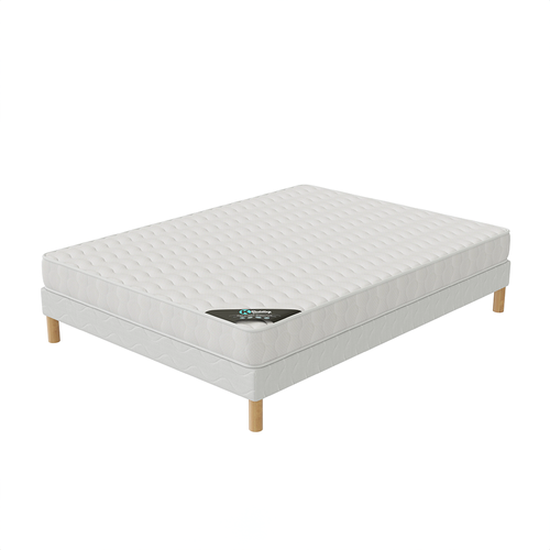 Ensemble Matelas Mousse Confort + Sommier 140x190 Epaisseur 15cm