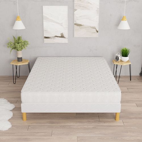 Ensemble Matelas Mousse Confort + Et Sommier 140x200 Hauteur 17cm