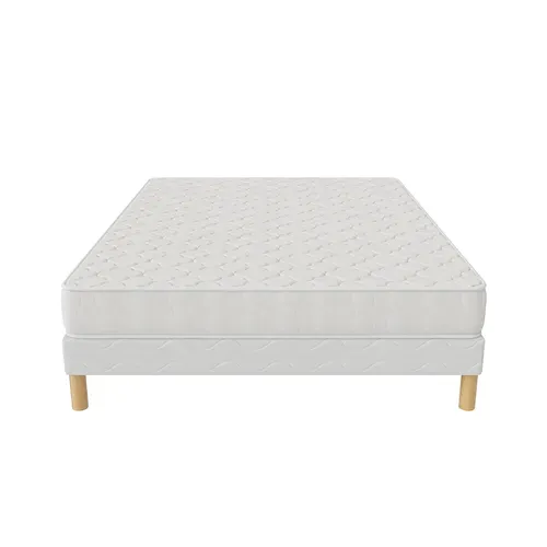 Ensemble Matelas Mousse Confort + Et Sommier 140x200 Hauteur 17cm