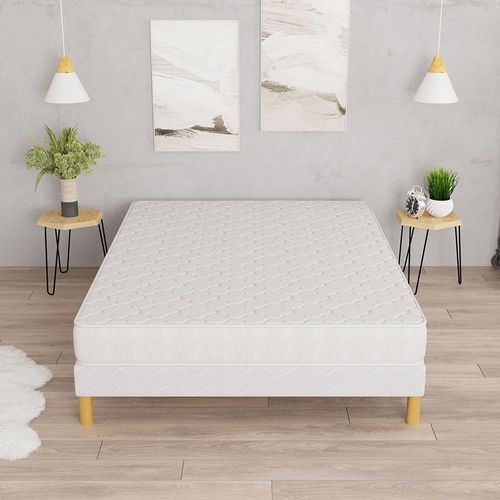 Ensemble Matelas Mousse Confort + Et Sommier 140x200 Hauteur 17cm