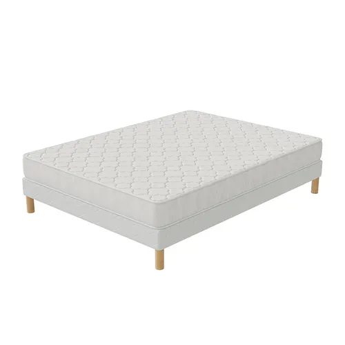 Ensemble Matelas Mousse Confort + Et Sommier 140x200 Hauteur 17cm