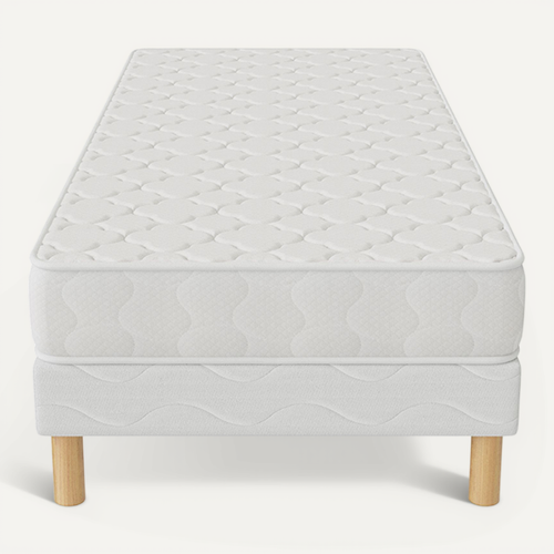 Ensemble Matelas Mousse Confort + Et Sommier 90x200 Hauteur 17cm