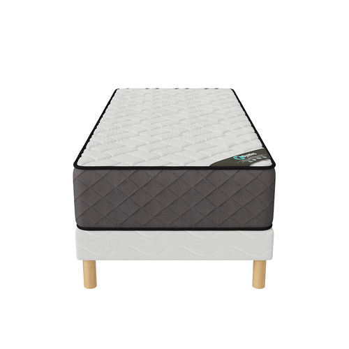 Ensemble Matelas Mousse Hôtel Confort + Sommier 90x190 Hauteur 30cm