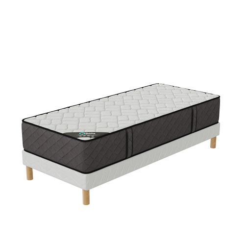 Ensemble Matelas Mousse Hôtel Confort + Sommier 90x190 Hauteur 30cm
