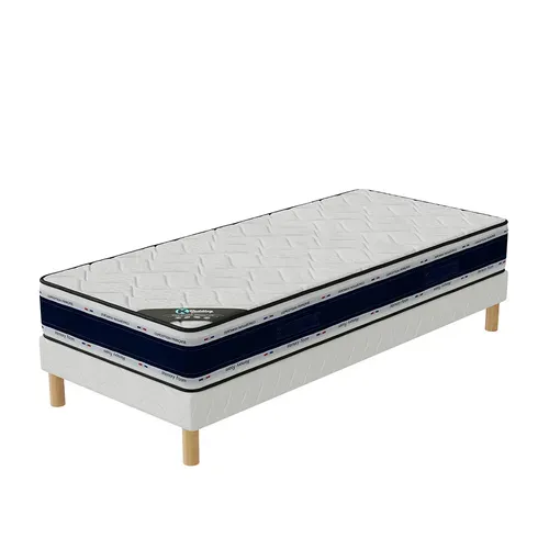 Ensemble Matelas Mousse Blue Memory + Sommier 120x190 Hauteur 22cm