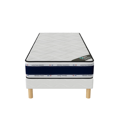 Ensemble Matelas Mousse Blue Memory + Sommier 120x190 Hauteur 22cm