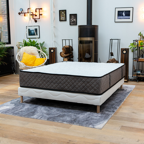Ensemble Matelas Mousse Hôtel Confort + Sommier 200x200 Hauteur 30cm