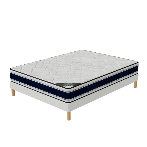 Ensemble Matelas Mousse Blue Memory + Sommier 140x200 Hauteur 22cm