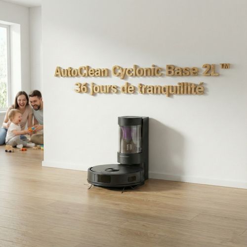 Aspirateur robot laveur EZICLEAN CYBERFLOW MAX - 35W - Noir vue de profil