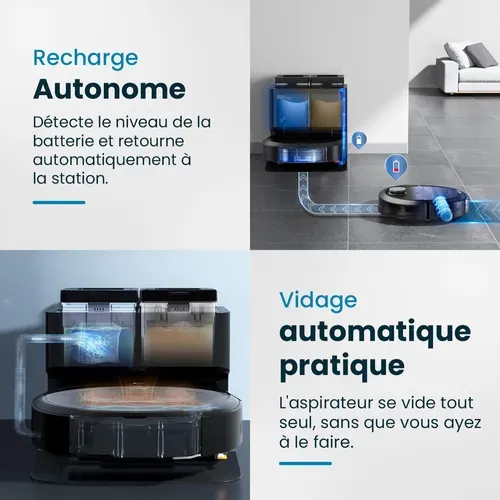 Robot Aspirateur Laveur Connecté Avec Base De Vidage All-in-one Z10 Plus