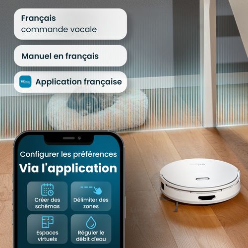 Robot Aspirateur Laveur Connecté Eziclean® All In One Z15 Pro