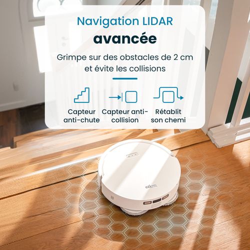 Robot Aspirateur Laveur Connecté Eziclean® All In One Z12 Ultra