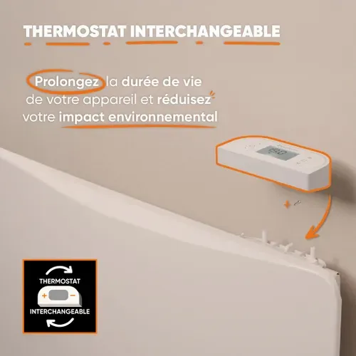 Radiateur électrique Fixe à Inertie Sèche Céramique 1500w  Oveo Horizontal Blanc