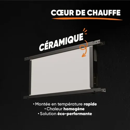 Radiateur électrique Fixe à Inertie Sèche Céramique 1500w  Oveo Horizontal Blanc