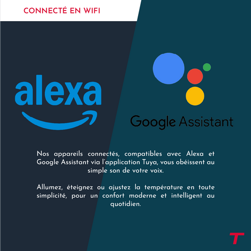 Radiateur électrique Fixe Connecté Wifi à Inertie Sèche Céramique + Film 2000w Moly Horizontal Blanc