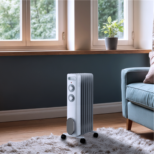 Radiateur Mobile Bain D'huile  Calista 2000w Blanc