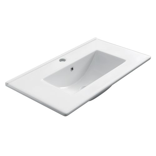 Meuble De Salle De Bain Simple Vasque - Balea Et Miroir Rond LED Solen - Bambou (chêne Clair) - 70cm