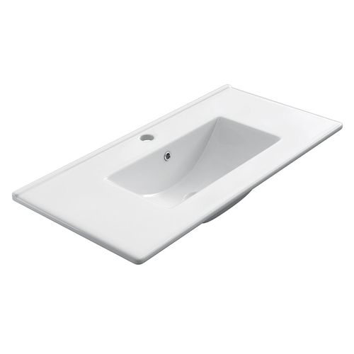 Meuble De Salle De Bain Simple Vasque - Pena Et Miroir Rond LED Solen - Bambou (chêne Clair) - 120cm