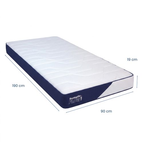 Matelas mousse 90x190 cm DUNLOPILLO FLOW 100 ép. 19 cm