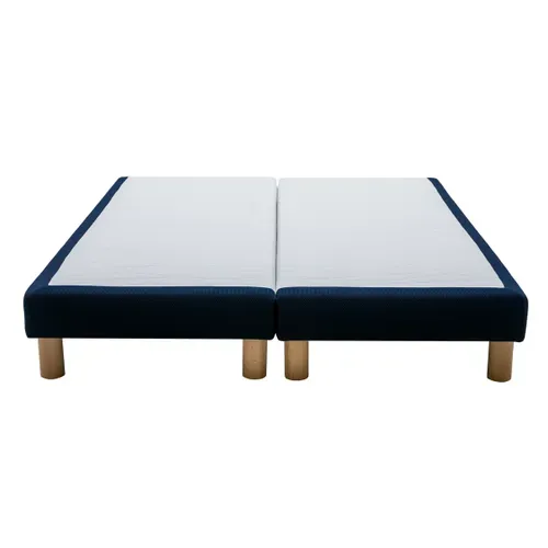 Sommier tapissier FLOW S100 DUNLOPILLO 2x80x200 cm bleu vue de face