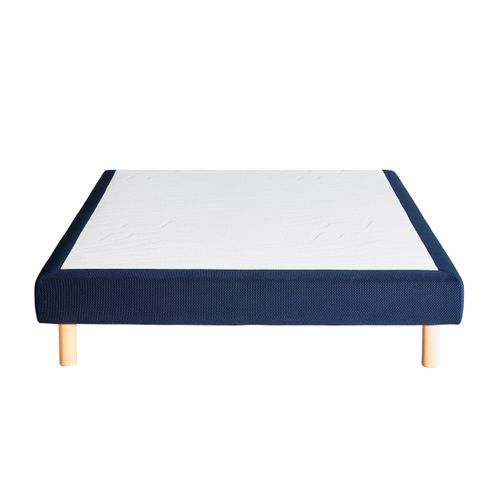 Sommier tapissier FLOW S100 DUNLOPILLO 140x190 cm bleu vue de face