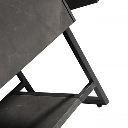 Meuble Avec Vasque 90 Cm Noir Effet Marbre Aquabella-jindoli