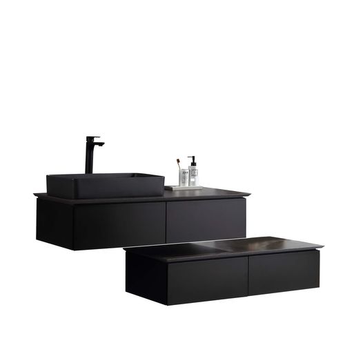 Meuble Avec Vasque 120 Cm Noir Aquacera