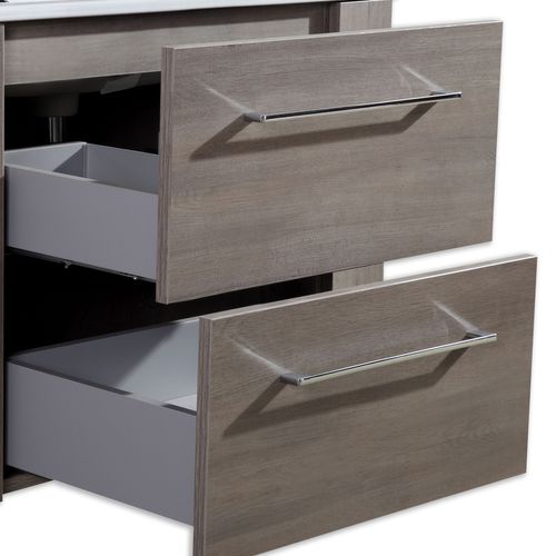 Meuble Avec Vasque 80 Cm Chêne Brun Aquanoma