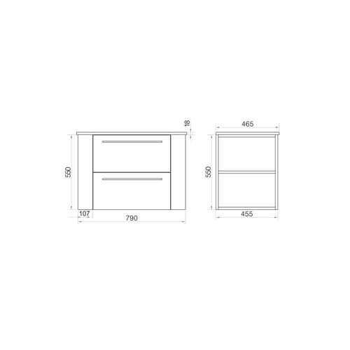 Meuble Avec Vasque 80 Cm Chêne Brun Aquanoma
