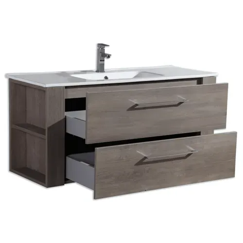 Ensemble Meuble Salle De Bain 120 Cm Chêne Brun Aquanoma