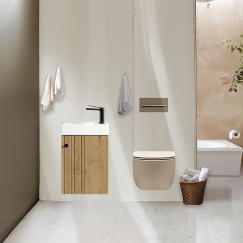 Lave Main 40 Cm Effet Chêne Vieilli Aquapicolo