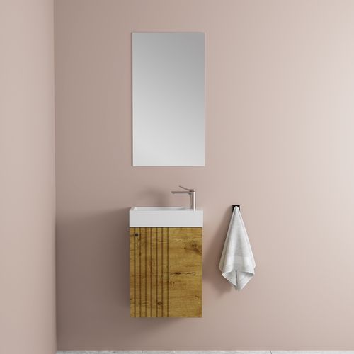 Lave Main 40 Cm Effet Chêne Vieilli Aquapicolo