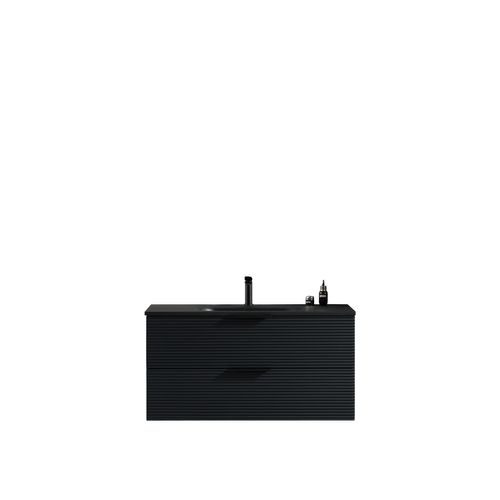 Meuble Vasque Encastrée 120 Cm Noir Aqualinea
