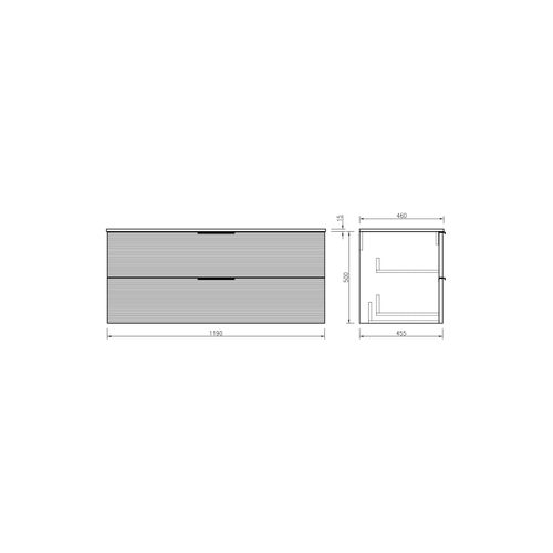 Meuble Vasque Encastrée 120 Cm Noir Aqualinea