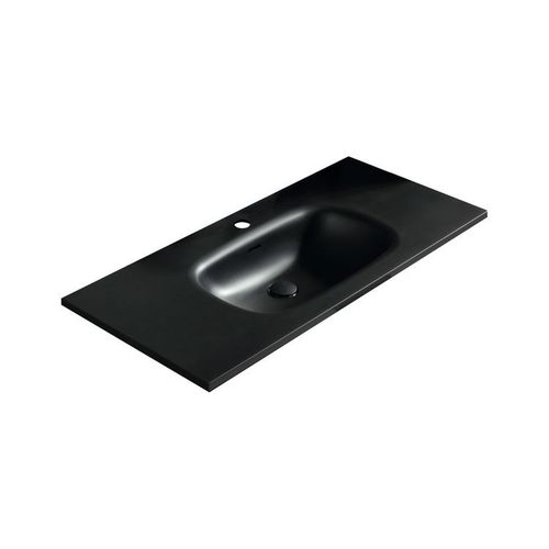 Meuble Avec Vasque Encastrée 100 Cm Noir Aqualinea
