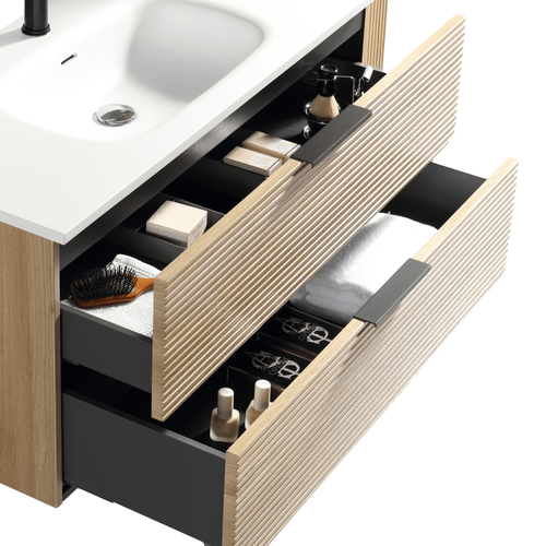 Meuble Vasque Encastrée 120 Cm Chêne Clair Aqualinea