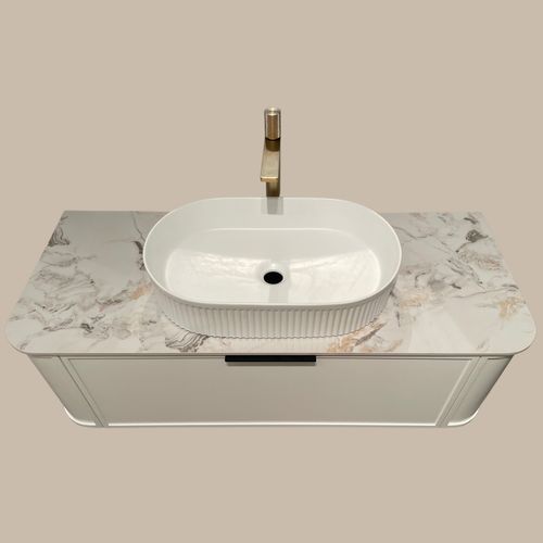 Meuble De Salle De Bain Avec Vasque À Poser 120 Cm Aquapari